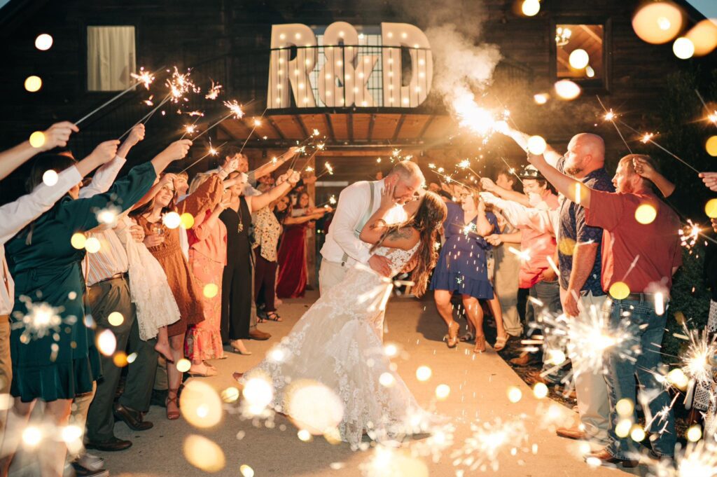 wedding reception sparkler exit