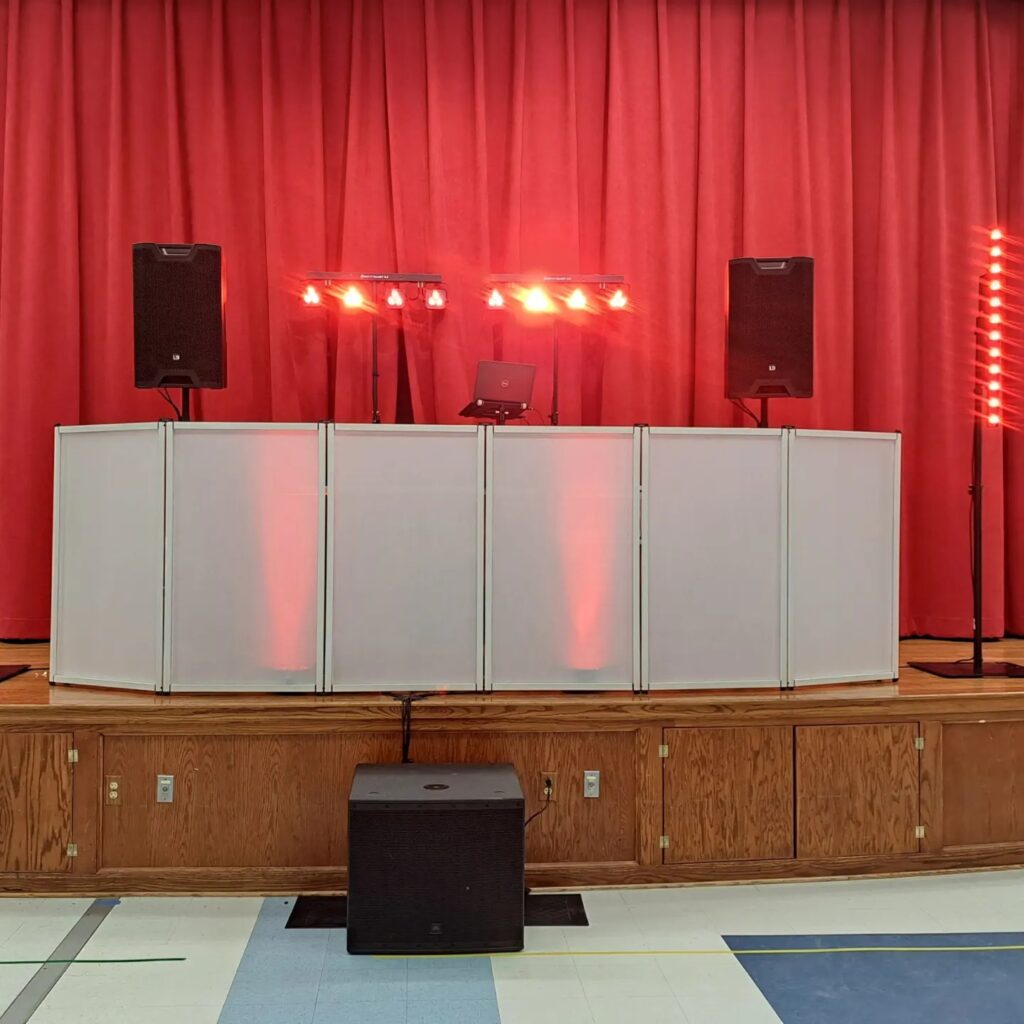 DJ equipment on stage