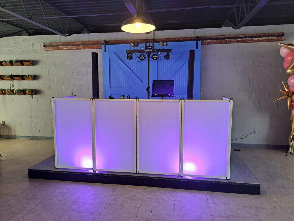 Dj booth with lights