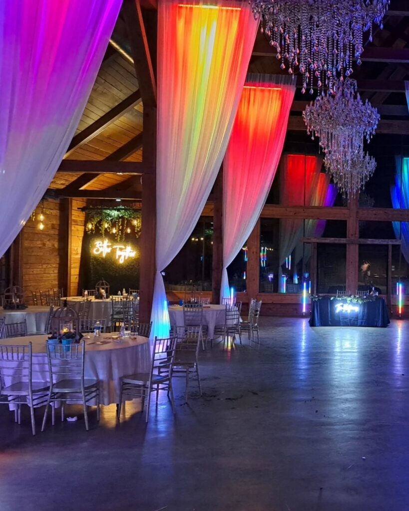 wedding drapery with lighting